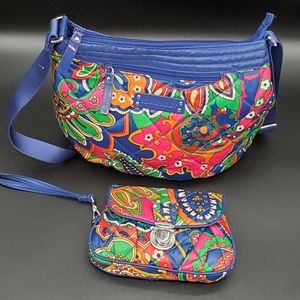 👜Vera Bradley Set- Puffy Venetian Paisley Crossbody and Wristlet